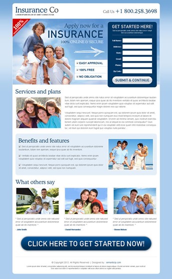 Landing Page Design: Insurance Landing Page